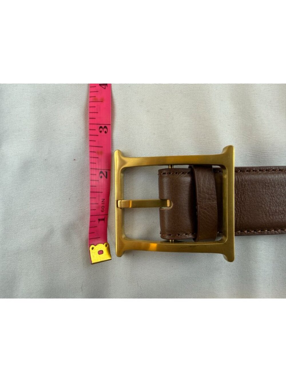 Helsa Brown Leather Logo Belt Size S - Picture 6 of 6